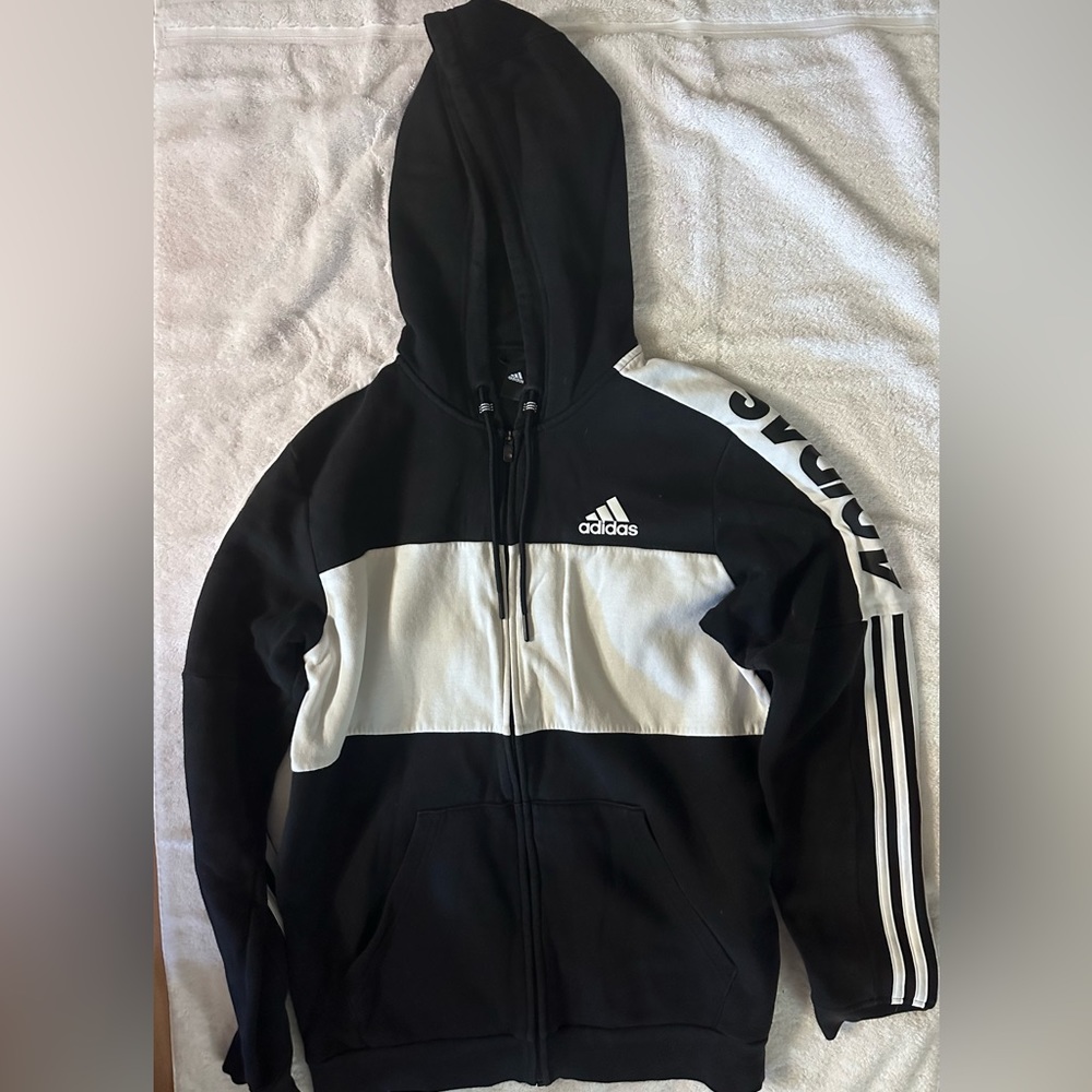Adidas Full Zip Hoodie, Medium, Black, Used